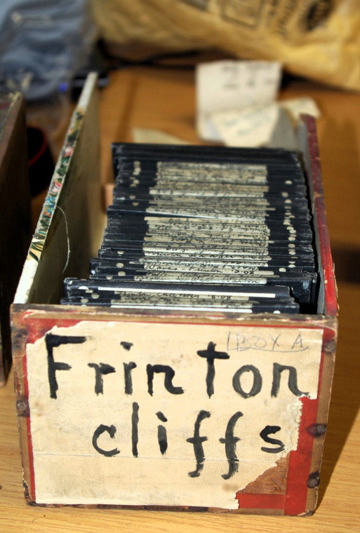 Frinton Cliffs Magic Lantern Slides  in box Copyright: William George