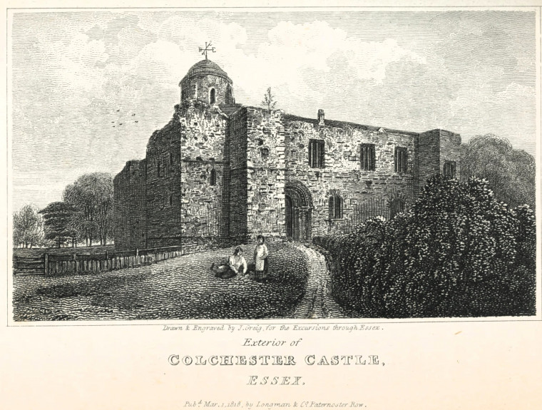 Colchester Castle Exterior 1818 Excursions Copyright: J Greig