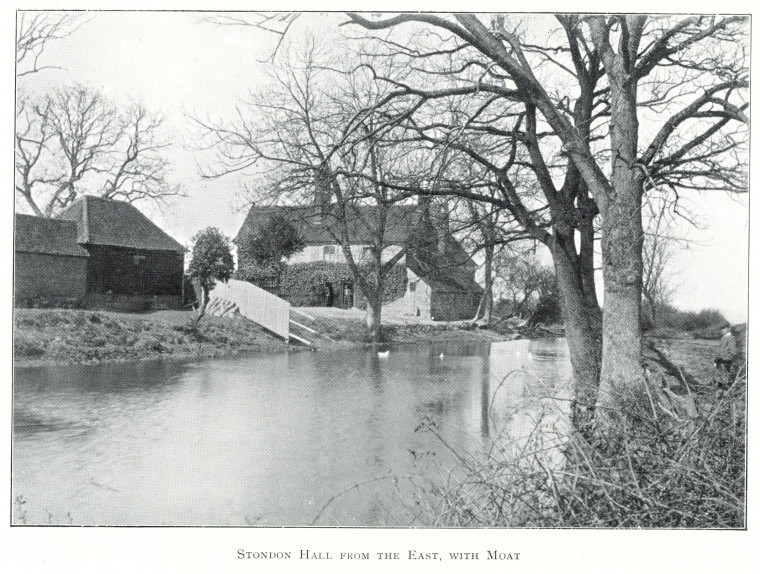 Stondon Massey Hall View from  East with Moat 1900 Copyright: E H L Reeve Stondon Massey 1900