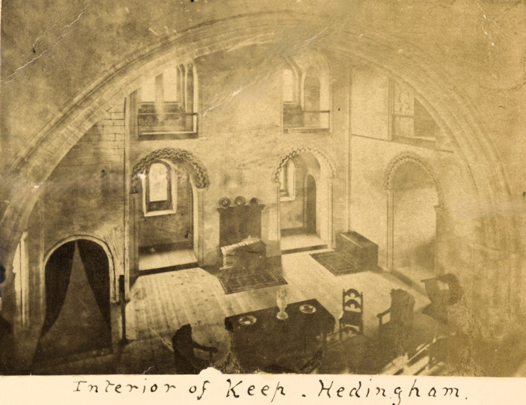 Castle Hedingham Castle Keep Interior sepia photograph Copyright: William George