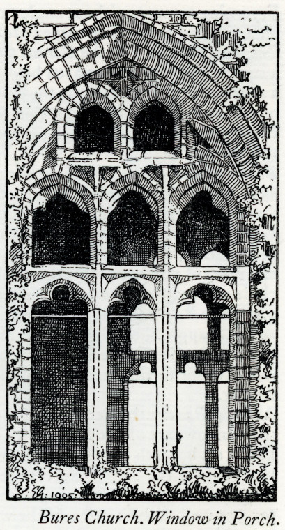 Bures St Mary Church window in south porch E Godman Copyright: E Godman