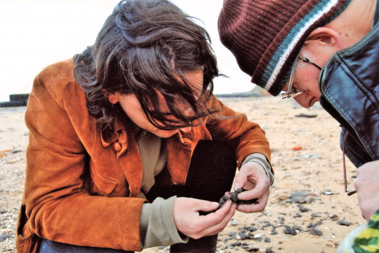 Walton on Naze Mike Daniels and Gerald Mayr collecting close up Copyright: William George