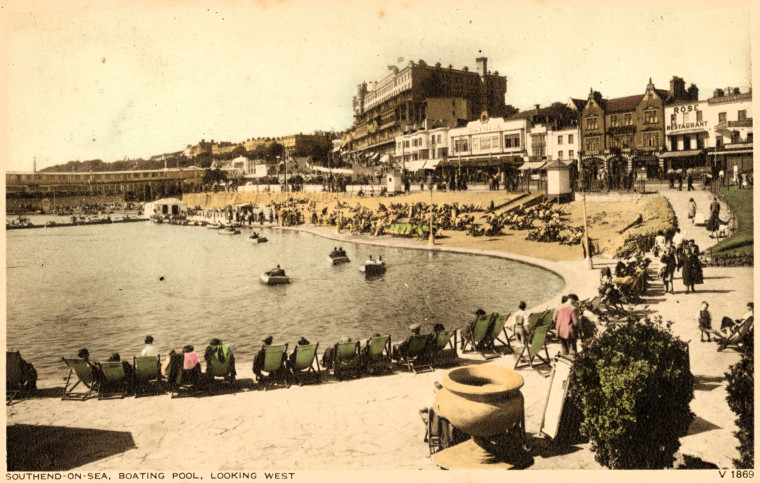 Southend Boating Pool looking west Post Card Copyright: William George