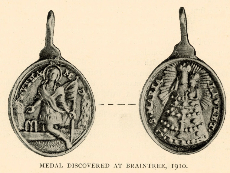 Braintree Medal discovered in 1910 Copyright: J W Kenworthy