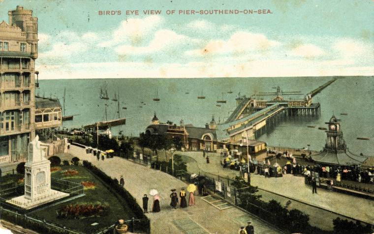 Southend Pier Birds Eye View Post card Copyright: William George