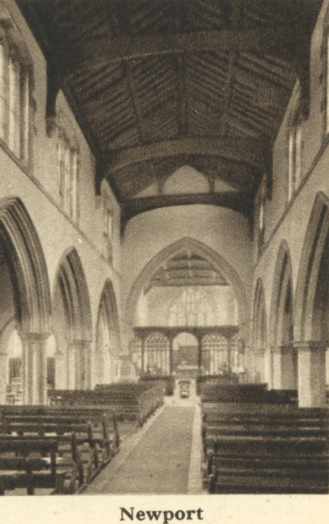 Newport Church Interior Arthur Mee 1942 Copyright: Arthur Mee 1942