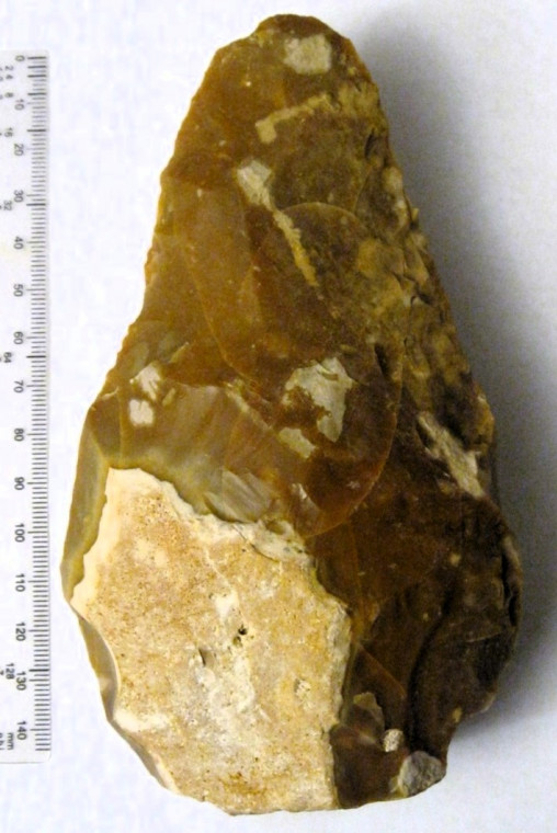 Palaeolithic Handaxe with thermal fractures Harkstead Suffolk Copyright: William George