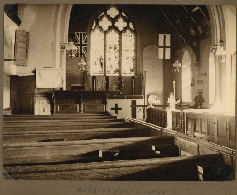 Bobbingworth Church Interior 1940s Copyright: Photograph Album