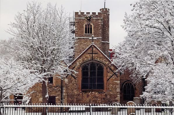 Barking Church St Margaret in the snow 3 Copyright: William George