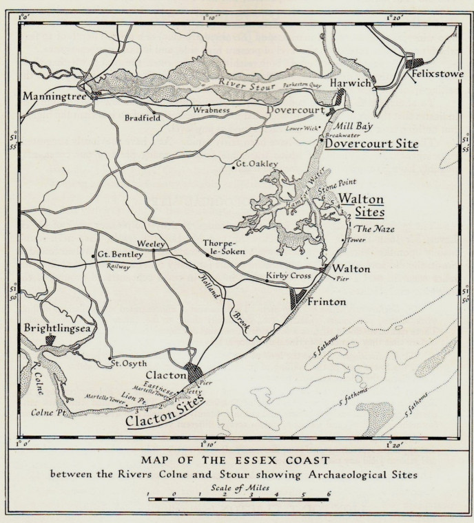 Walton on the Naze Map of Archaeological Sites Copyright: William George