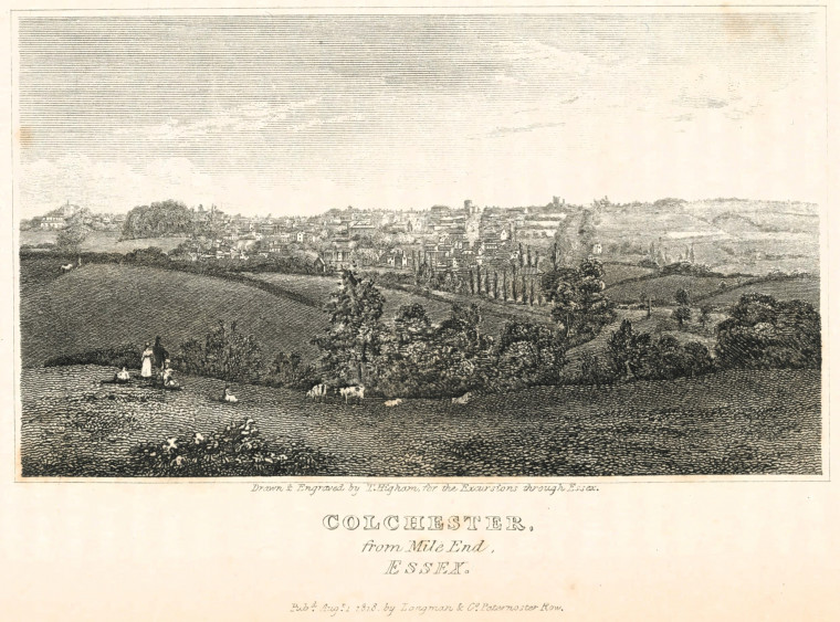 Colchester from Mile End 1818 Excursions Copyright: T Higham