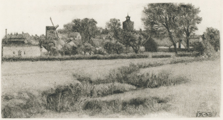 Finchingfield Etching R A Beckett Romantic Essex 1910 Copyright: F C Tilney