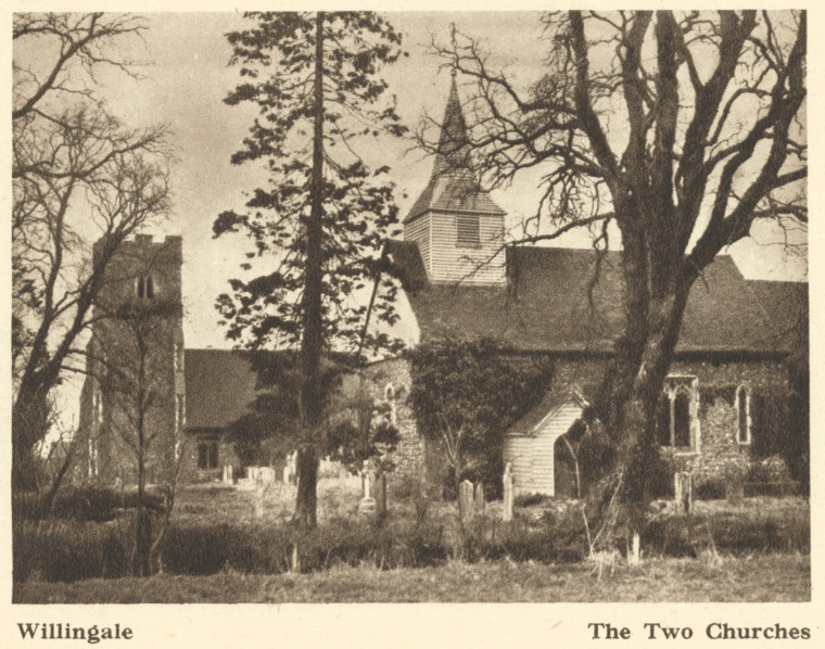 Willingale The Two Churches Arthur Mee 1942 Copyright: Arthur Mee 1942