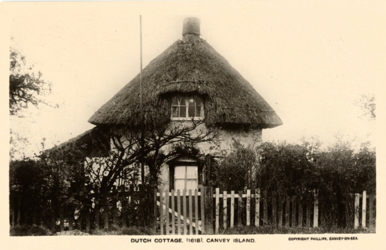 Canvey Island Dutch Cottage 1618 Black and White  Post Card Copyright: Post Card