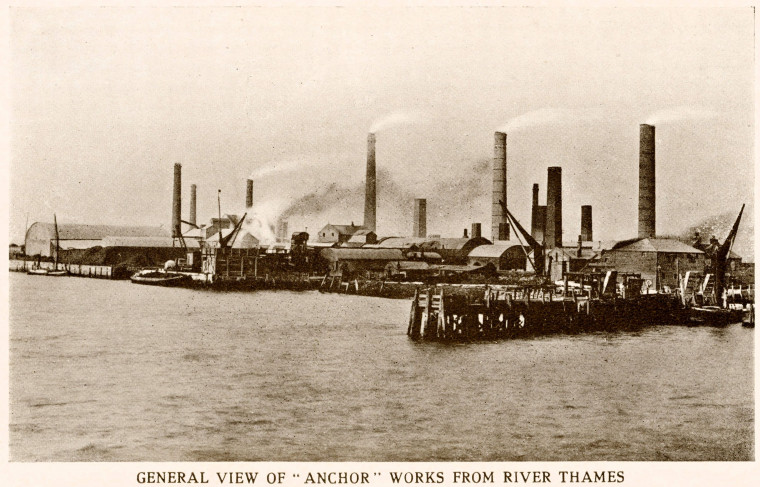 Grays Anchor Brand Chalk Works view from Thames Copyright: Anchor Brand Portland Cement Booklet