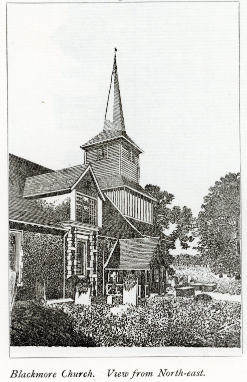 Blackmore Church viewed from north east Godman 1905 Copyright: S E Castle