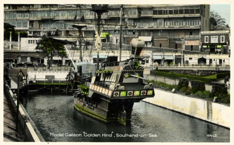 Southend on Sea Golden Hind Model Galleon Post Card Copyright: William George