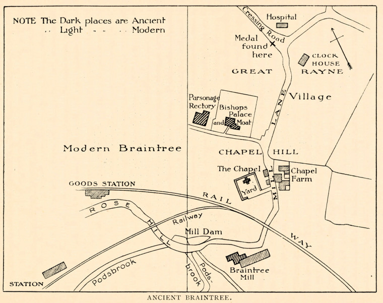 Ancient Braintree Plan J W Kenworthy Copyright: J W Kenworthy