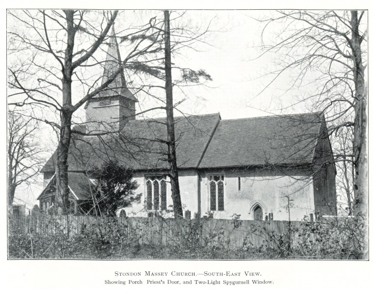 Stondon Massey Church South East View 1900 Copyright: E H L Reeve Stondon Massey 1900