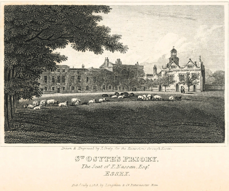 St Osyth Priory with Sheep Essex Excursions 1818 Copyright: J Greig