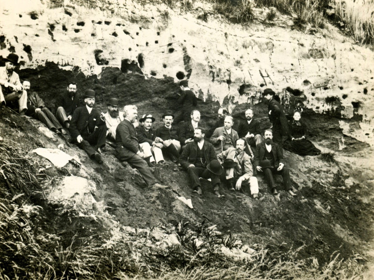 Walton on the Naze Cliff Essex Filed Club Field Trip 1889 Copyright: William George