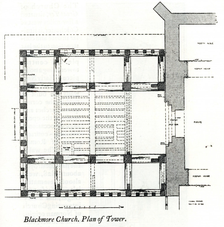 Blackmore Church Plan of Tower Godman 1905 Copyright: E G Stevenson