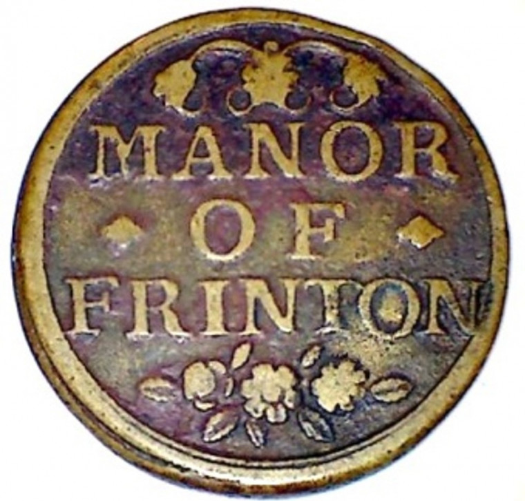 Manor of Frinton John Rice Copperas Token about 1750 reverse Copyright: William George