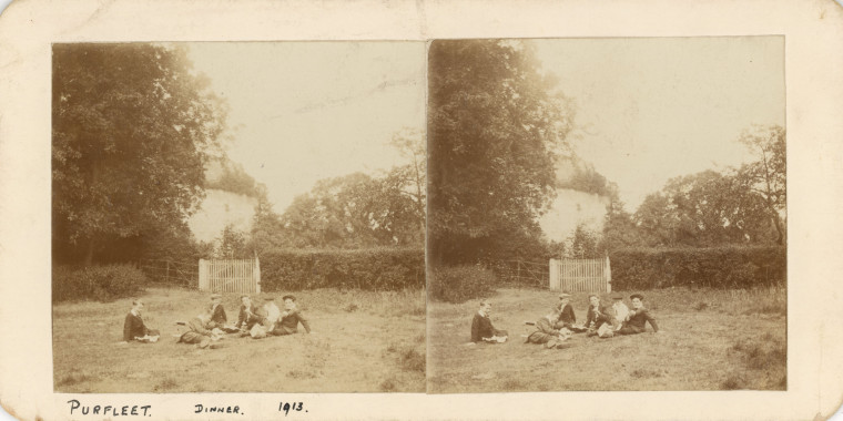 Purfleet Stereographic Photograph dinner 1913 Copyright: Photograph