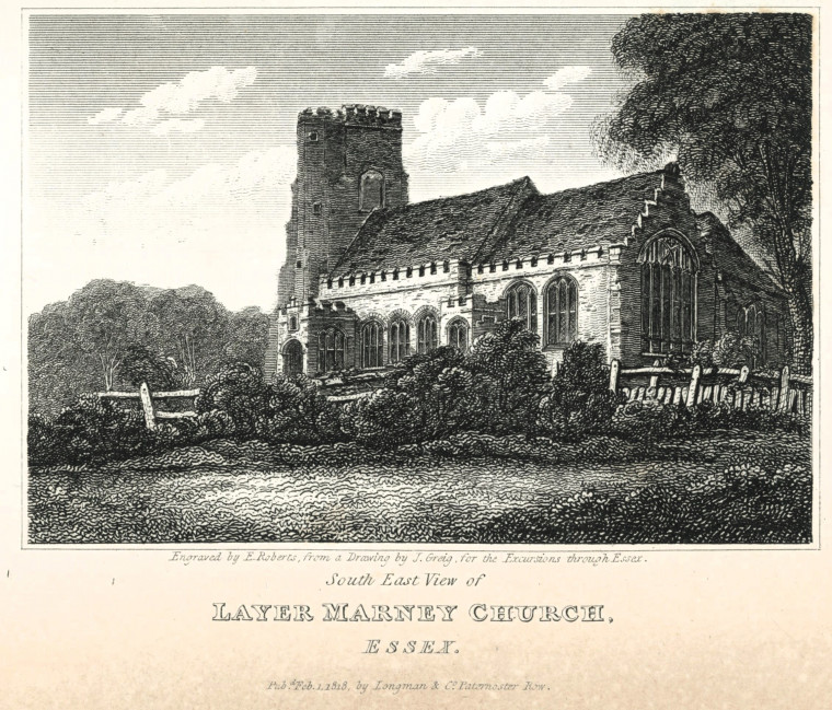 Layer Marney Church Essex Excursions 1818 Copyright: J Greig