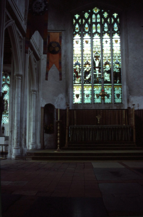 Thaxted Church Interior looking east Image October 1983 Copyright: Roger Payne