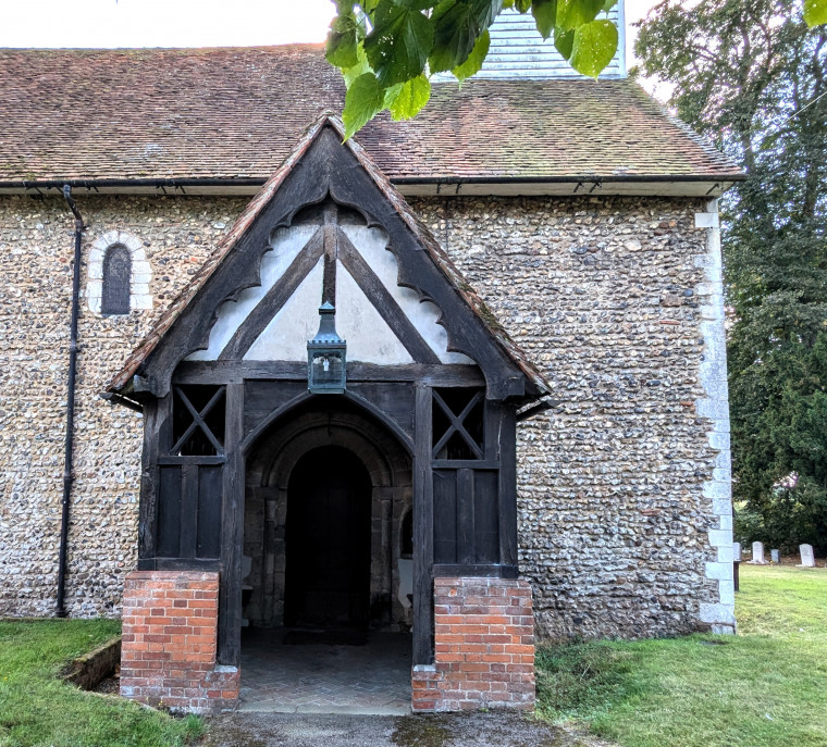 Wakes Colne Church north porch 13 September 2024 Copyright: William George