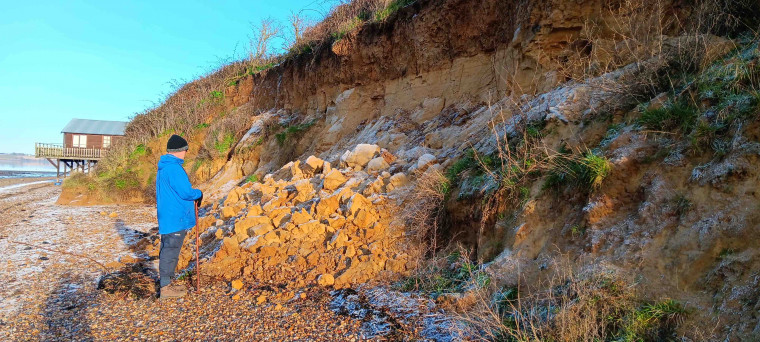 Wrabness Brickearth cliff collapse 12-1-2025 Copyright: Brian Clough