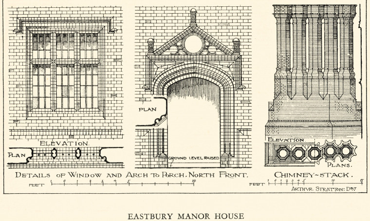 Barking Eastbury House Entrance and Chimneys 1929 Copyright: William George