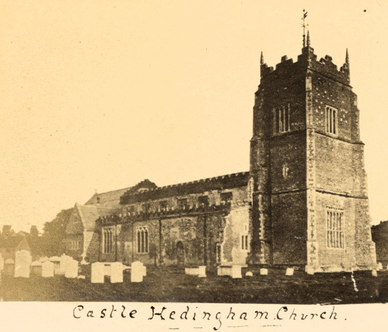 Castle Hedingham Church sepia photograph Copyright: William George