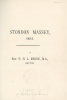 Stondon Massey by E H L Reeve 1900 Title Page