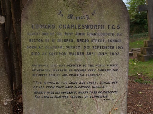 Grave of Edward Charlesworth Copyright: Gerald Lucy