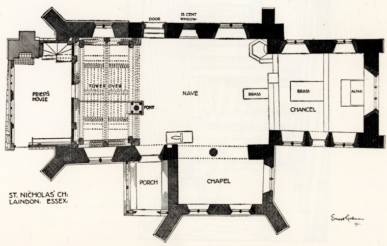 Laindon Church plan Godman 1905 Copyright: E Godman