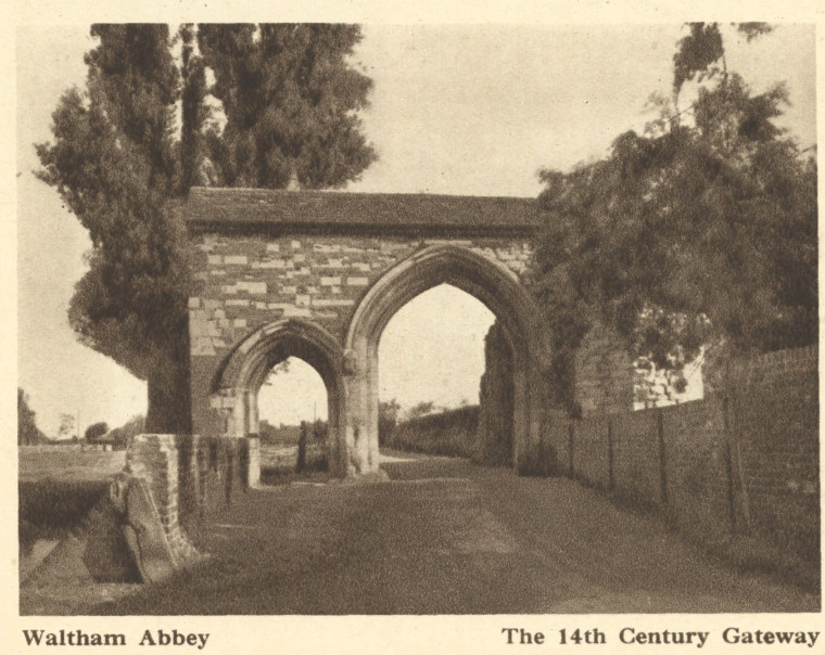 Waltham Abbey Gateway Arthur Mee 1942 Copyright: Arthur Mee 1942