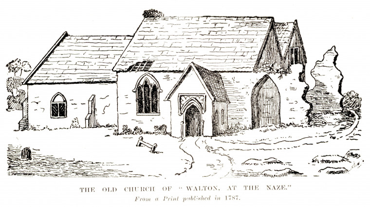 Walton Church drawn 1787 engraving Copyright: William George