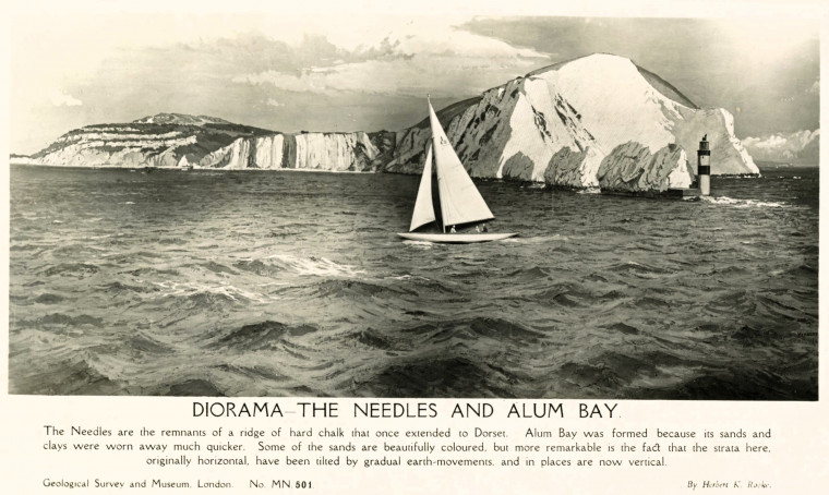 The Needles and Alum Bay Diorama Post Card BGS Copyright: Martin Venables via David Bone