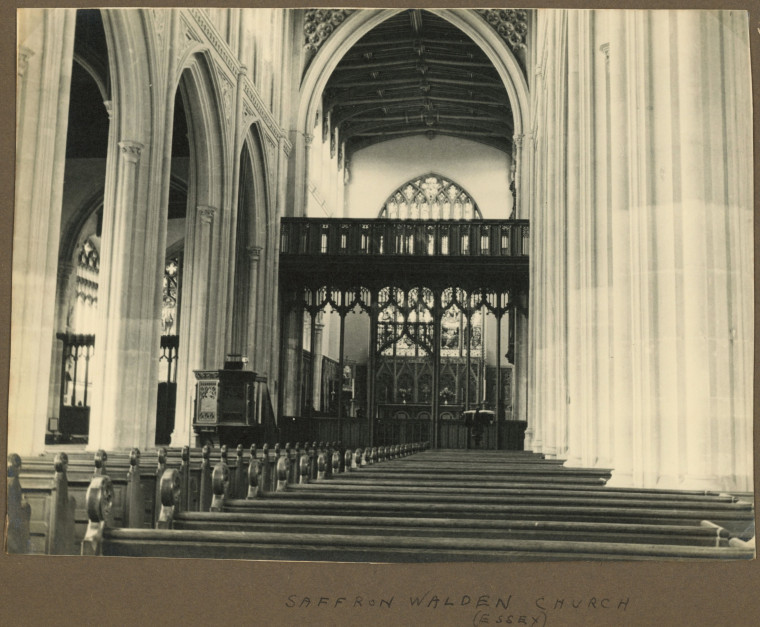 Saffron Walden Church Nave 1940s Copyright: Photograph Album