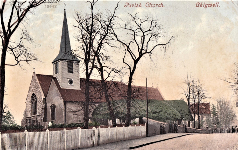 Chigwell Church Coloured Post Card Copyright: William George