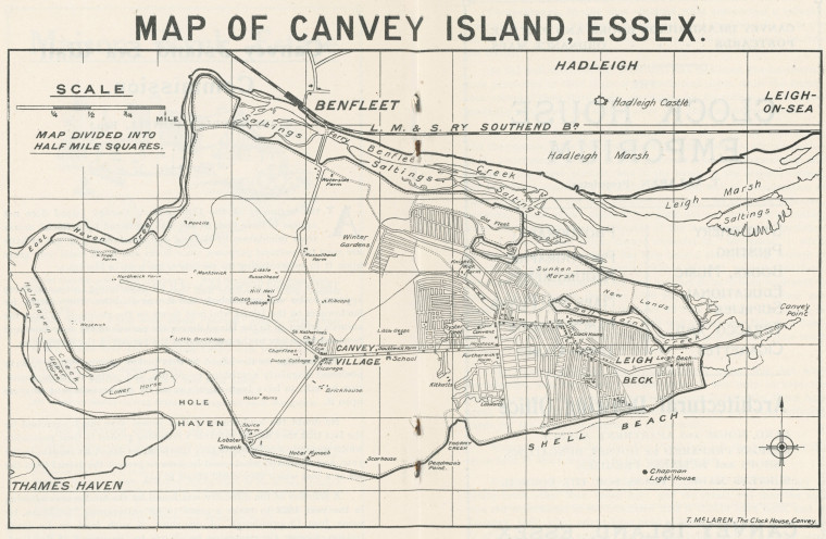 Canvey Map Captivating Canvey 1930 Copyright: T McLaren