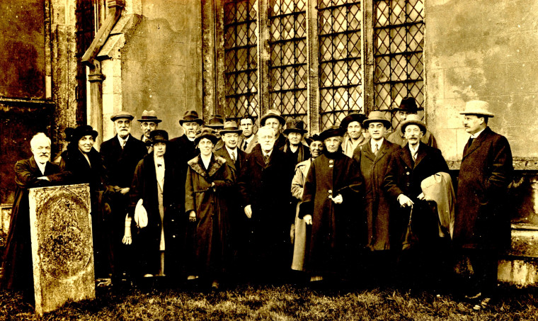 Thaxted Churchyard Essex Field Club Field Trip Easter 1922 Copyright: William George