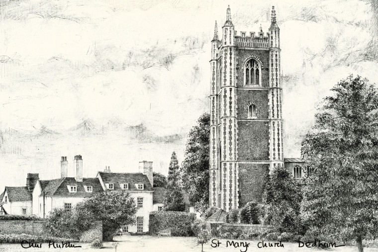 Dedham Church Pencil Sketch Copyright: Chris Hutchinson