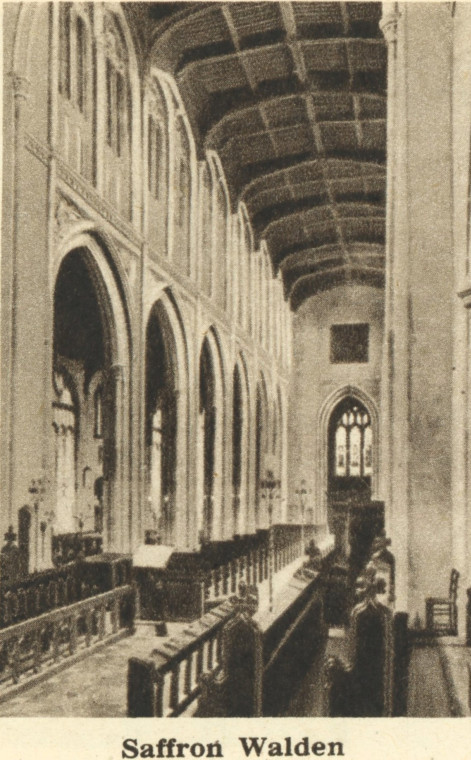 Saffron Walden Church Interior Arthur Mee 1942 Copyright: Arthur Mee 1942