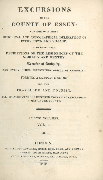 Title Page Essex Excursions 1818 Copyright: Essex Excursions 1818