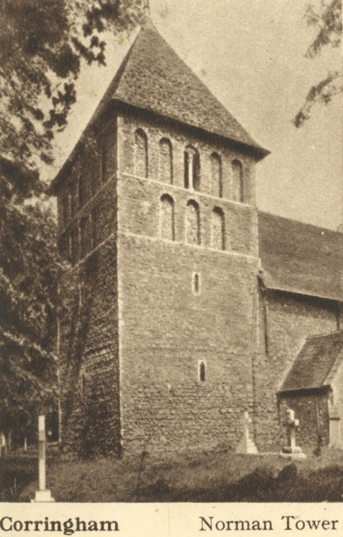 Corringham Church Norman Tower Arthur Mee Essex 1942 Copyright: Arthur Mee 1942