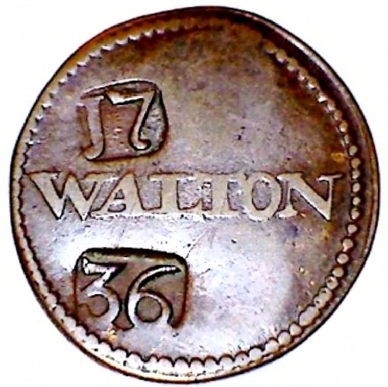 Walton on Naze Copperas Token Walton 1736 Copyright: William George