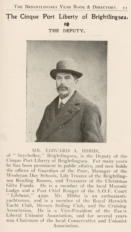 Edward A Hibbs Brightlingsea Year Book Copyright: Brightlingsea Year Book